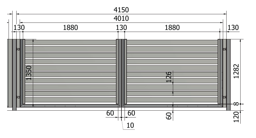 Brama Piano 100: 4010×1350 mm