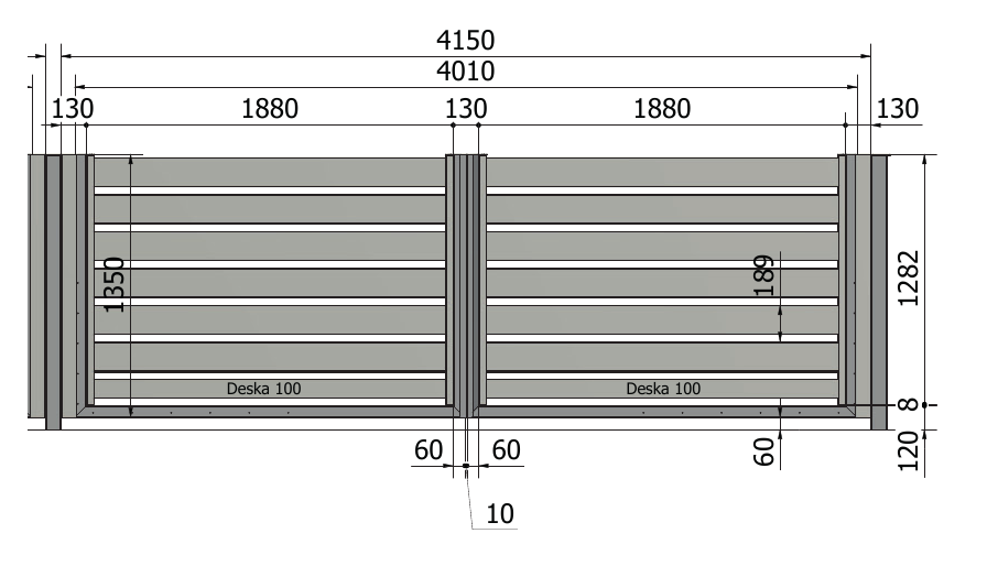 Brama Piano 150: 4010×1350 mm