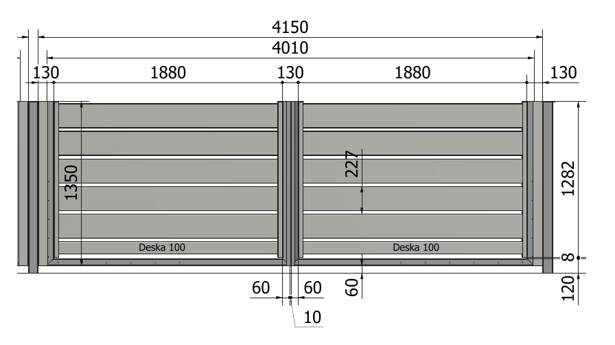 Brama Piano 200: 4010×1350 mm