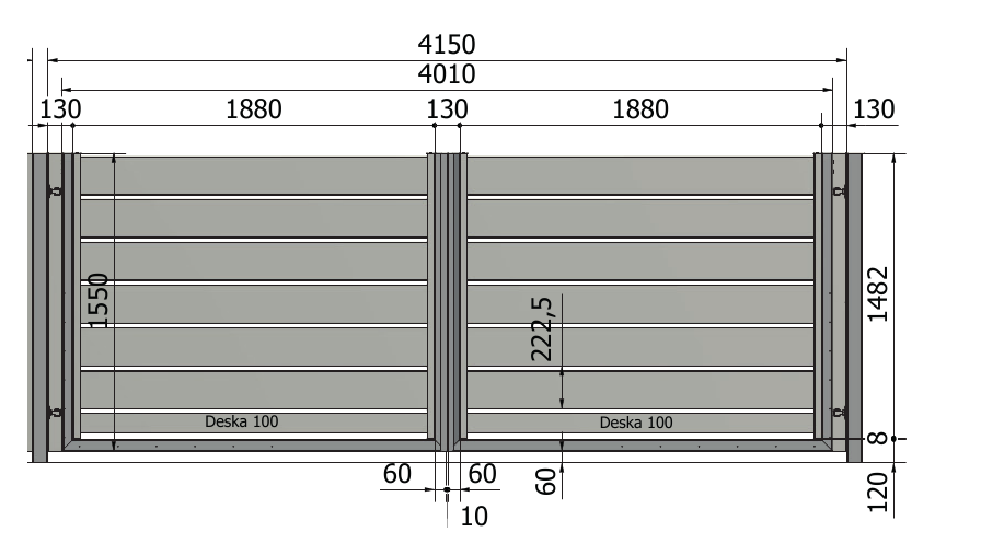 Brama Piano 200: 4010×1550 mm