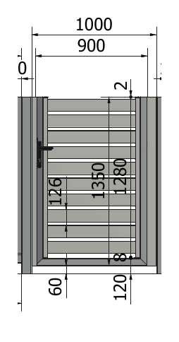 Furtka Piano 100: Ręczna: 900 mm