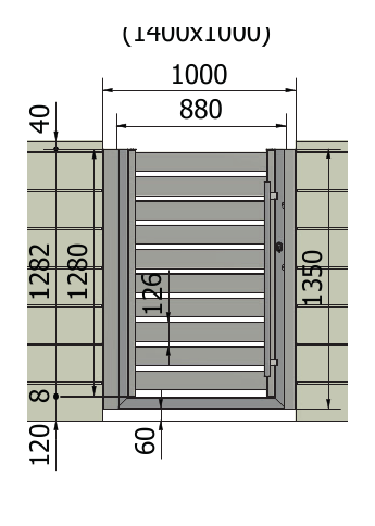 Furtka Piano 100: Z elektrozaczepem: 880 mm