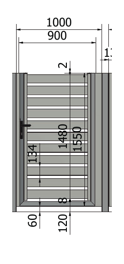 Furtka Piano 100: Ręczna: 900 mm