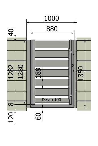 Furtka Piano 150: Z elektrozaczepem: 880 mm
