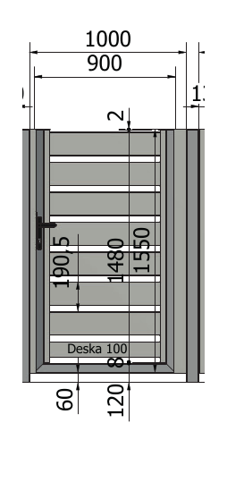 Furtka Piano 150: Ręczna: 900 mm