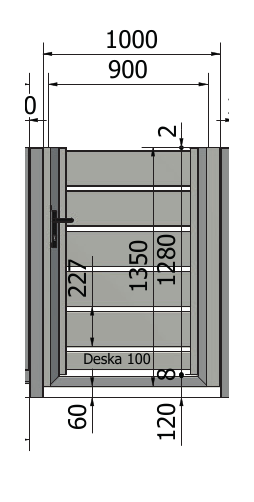Furtka Piano 200: Ręczna: 900 mm