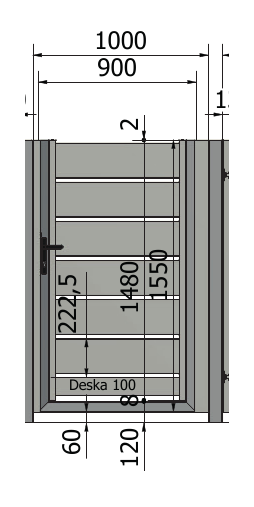 Furtka Piano 200: Ręczna: 900 mm